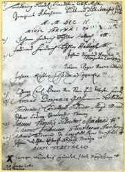 Entry in the Halle University records, showing Handel's name, 1702 (pen & ink on paper) (b/w photo) | Obraz na stenu