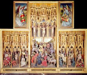 Central section of the Ambierle Altarpiece, 1460-66 (gilded & painted walnut wood) | Obraz na stenu