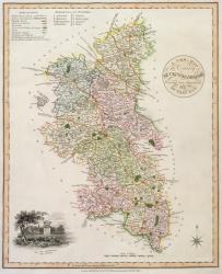 A New Map of the County of Buckinghamshire, 1816 (colour litho) | Obraz na stenu