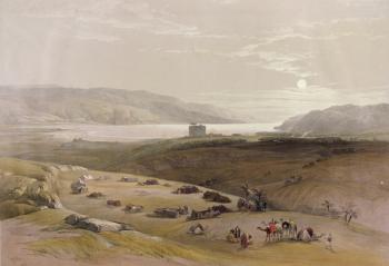 Jericho, 3rd April 1839 from Volume II of 'The Holy Land' engraved by Louis Haghe (1806-85) published in London, 1842 (colour litho) | Obraz na stenu