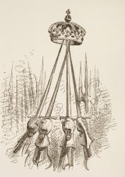 Swords supporting the crown, 1890 (litho) | Obraz na stenu