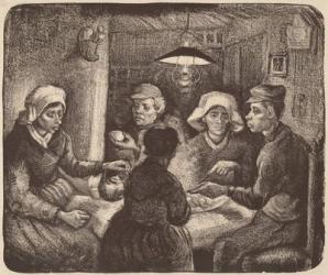 Potato Eaters, 1885 (lithograph in dark brown) | Obraz na stenu