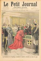 The apostolic nuncio receiving the Red Hat from the President of the French Republic, from Le Petit Journal, 19 July 1896 (coloured engraving) | Obraz na stenu