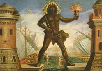 Prologue: the Harbour with the Colossus of Rhodes (oil on canvas) | Obraz na stenu