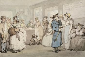 Register Office for the Hiring of Servants, c.1805 (pen & ink with watercolour on paper) | Obraz na stenu