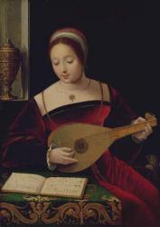 Mary Magdalene Playing the Lute (oil on panel) | Obraz na stenu
