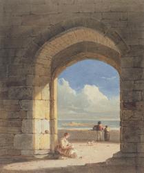 An Arch at Holy Island, Northumberland, 1809 (graphite & w/c on paper) | Obraz na stenu