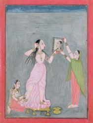Lady at her toilet, Mankot, c.1730 (gouache on paper) | Obraz na stenu