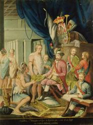 Montezuma Declares his Allegiance to the King of Spain before Cortes (oil on canvas) | Obraz na stenu