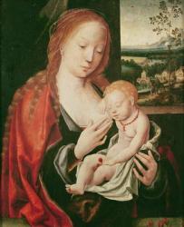 Virgin and sleeping Child (oil on panel) | Obraz na stenu