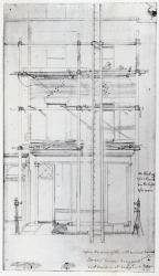 The exterior of Issac's House being painted, 1843 (pencil on paper) | Obraz na stenu