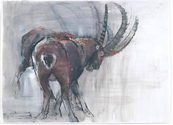 Headlock (mixed media on paper) | Obraz na stenu