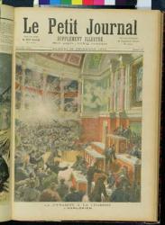 Dynamite Explodes in the Chamber of Deputies, front cover of 'Le Petit Journal' 23rd December 1893 (colour litho) | Obraz na stenu
