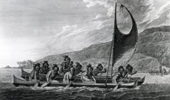 A Canoe of the Sandwich Islands, with the Rowers Masked, after John Webber, circa 1788 (etching) | Obraz na stenu