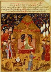 Genghis Khan in his tent by Rashid al-Din (1247-1318) | Obraz na stenu