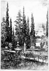 The Landscape Garden, illustration to the story by Edgar Allan Poe, c.1884 (etching) | Obraz na stenu