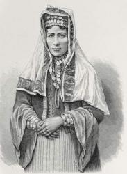 A Kurdish woman, from 'The History of Mankind', Vol.III, by Prof. Friedrich Ratzel, 1898 (engraving) | Obraz na stenu