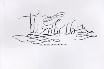 Signature of Queen Elizabeth I (1533-1603) (pen and ink on paper) (b/w photo) | Obraz na stenu