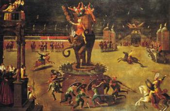 The Elephant Carousel (oil on canvas) | Obraz na stenu