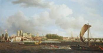Westminster from Lambeth, with the ceremonial barge of the Ironmongers' Company, c.1745 (oil on canvas) | Obraz na stenu