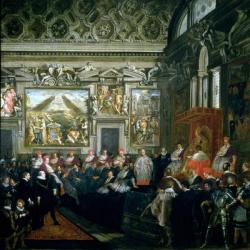 Pope Paul V (1522-1621) with an Audience, 1620 (oil on canvas) | Obraz na stenu