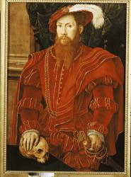 Portrait of a Gentleman of the English Court, 1546 (oil on panel) | Obraz na stenu