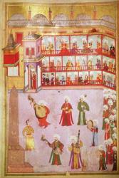 TSM H.1344 Dancer and musicians playing at the festival, 1582-83 (gouache on paper) | Obraz na stenu