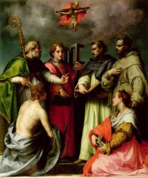 Disputation on the Trinity, c.1520 (oil on panel) | Obraz na stenu