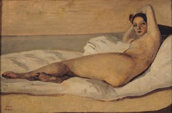 The Roman Odalisque (Marietta) 1843 (oil & pencil on paper) | Obraz na stenu