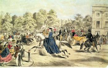 Riding in Rotten Row, Hyde Park (litho) | Obraz na stenu