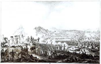 The Battle of Talavera de la Reina between the Anglo-Spanish and the French Armies, 28th July 1809 (engraving) (b&w photo) | Obraz na stenu