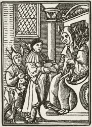 The Schoolmaster, from 'Science and Literature in the Middle Ages' by Paul Lacroix (1806-84) published London 1878 (litho) | Obraz na stenu