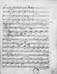 Ms.312, Phantasiestucke, Opus 88, for piano, violin and cello, 1842 (pen & ink on paper) (b/w photo) | Obraz na stenu