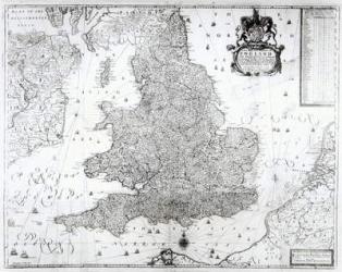 A New Map of the Kingdom of England and the Principalitie of Wales, 1669 (engraving) | Obraz na stenu