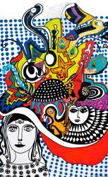 The hat I., 2008 (mixed technique on paper) | Obraz na stenu