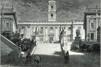 Facade of the Senatorial Palace, Rome (engraving) | Obraz na stenu
