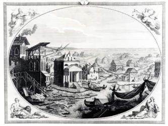 Early Settlement of Venice (engraving) (also see 417314) | Obraz na stenu