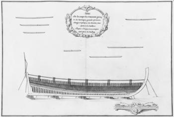 Cross-section of a vessel with its floor plates, illustration from the 'Atlas de Colbert', plate 11 (pencil & w/c on paper) (b/w photo) | Obraz na stenu