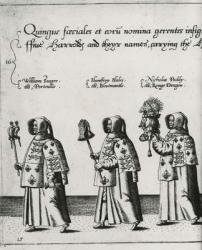 Heralds in the funeral cortege of Sir Philip Sidney on the way to St. Paul's Cathedral, 1587 (engraving) | Obraz na stenu