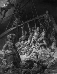The dead sailors rise up and start to work the ropes of the ship so that it begins to move, scene from 'The Rime of the Ancient Mariner' by S.T. Coleridge, published by Harper & Brothers, New York, 1876 (wood engraving) | Obraz na stenu