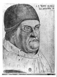 Portrait of Rene I (1409-80) Duke of Anjou (pencil on paper) (b/w photo) | Obraz na stenu