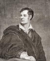 George Gordon Byron, 6th Baron Byron, later George Gordon Noel, 1788  1824, commonly known simply as Lord Byron. English poet. From Nuestro Siglo, published 1883. | Obraz na stenu