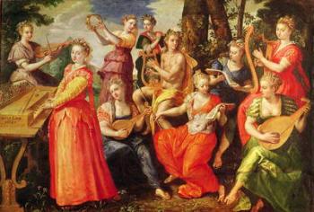 Apollo and the Muses (oil on wood) | Obraz na stenu