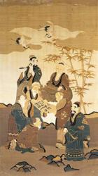 Seven wise men in the bamboo forest (painted silk) | Obraz na stenu