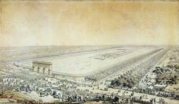 General View of the Champ-de-Mars during the Fete de la Federation, 14th July 1790 (pen & ink and w/c on paper) | Obraz na stenu