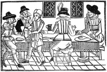 A Supper Party, from a 'Book of Roxburghe Ballads' (woodcut) (b/w photo) | Obraz na stenu