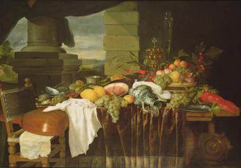 Banquet Still Life (oil on canvas) | Obraz na stenu