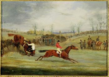 A Steeplechase, Another Hedge (oil on canvas) | Obraz na stenu