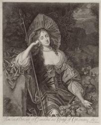 Barbara Duchess of Cleaveland (1641-1709) as a Shepherdess engraved by William Sherwin (1645-1711), 1670 (engraving) | Obraz na stenu