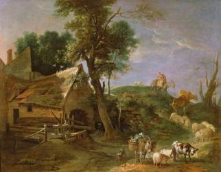 Landscape with Watermill, 1740 (oil on canvas) | Obraz na stenu